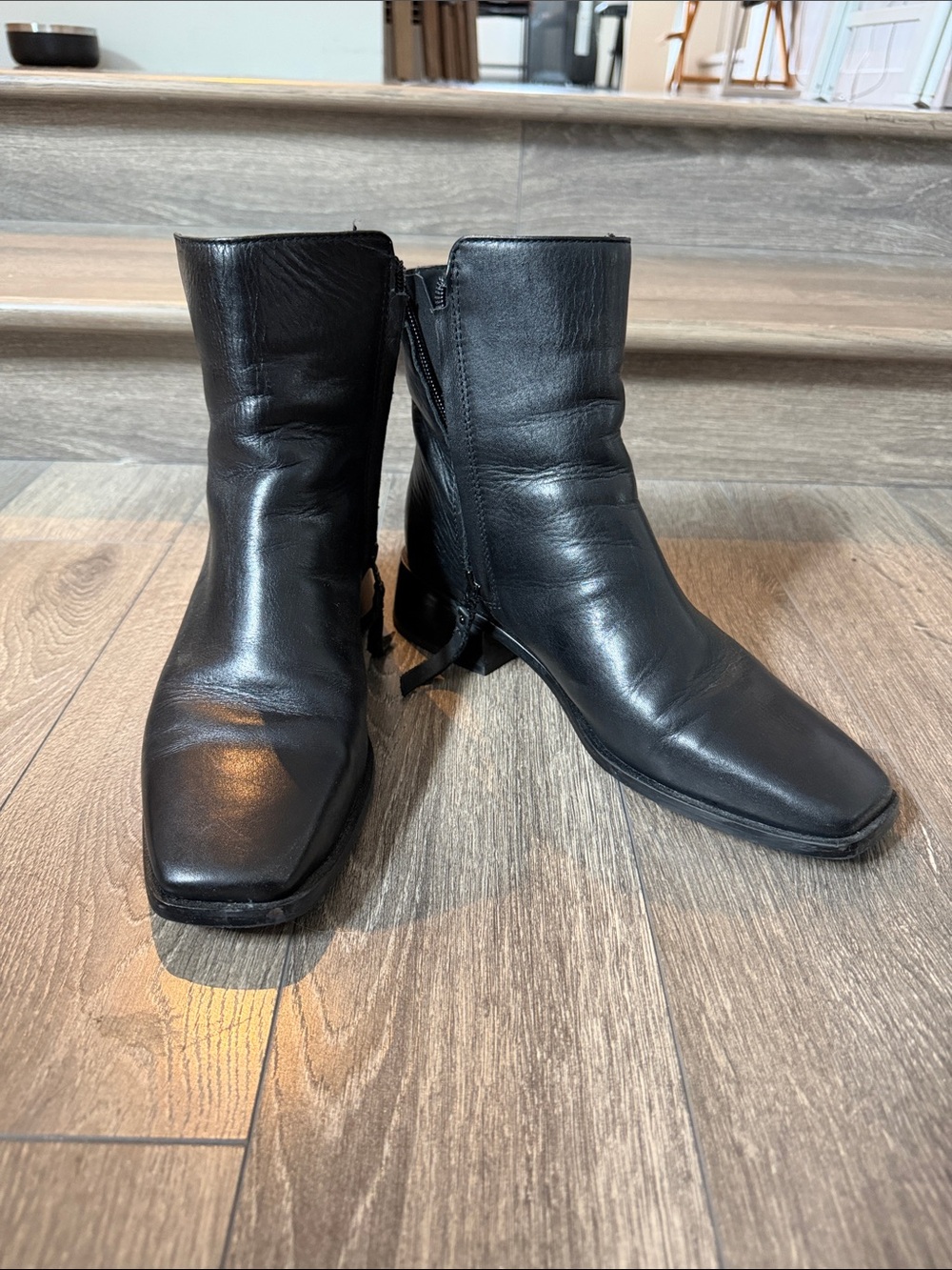 Sam Edelman - Women's Black Leather Ankle Boots - Classic Side-Zip